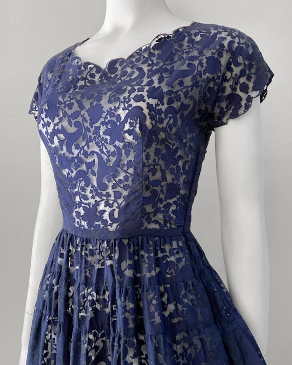 1950s Devoré Dress–S - image 3