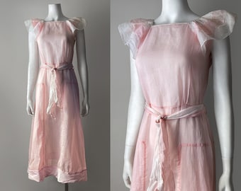 1930s Organdy Party Dress–S