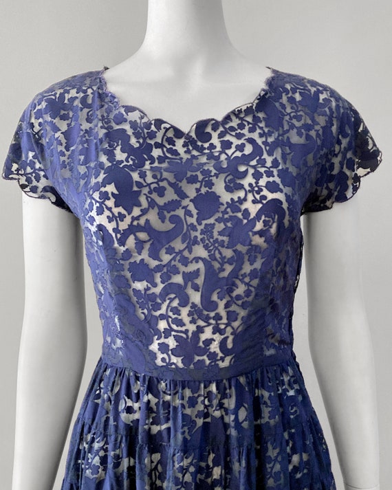 1950s Devoré Dress–S - image 5