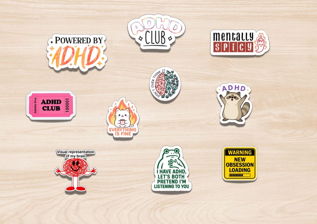 ADHD Sticker Bundle - Etsy