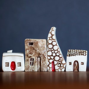 Tiny Art - Miniature Ceramic Village of Houses - Prague Style
