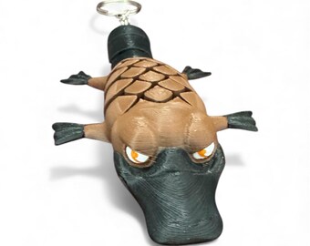 Gelenk Schnabeltier Schlüsselanhänger - 3D Gedruckter Brauner und Schwarzer Flexibler Tier Anhänger