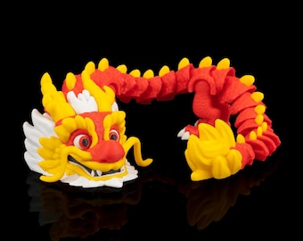 Der Glücksbringer - Gelenkdrache 3D gedruckte Schreibtischdekoration