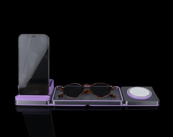 Kit organizer modulare da scrivania Plus, sistema di archiviazione per ufficio stampato in 3D, configurazione dello spazio di lavoro, supporto per telefono, vassoio, accessori da scrivania, ufficio domestico