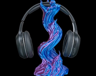 Gaming Kopfhörer Ständer Schädel Flamme 3D Gedruckt Schreibtisch Kopfhörer Halter Gamer Decor