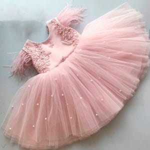 First Birthday Dress Rose Gold Girls Birthday Dress 1st Birthday Dress Baby Girl Party Dress Toddler Birthday Dress Girls Blush Dres