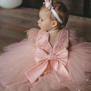 First Birthday Dress Rose Gold Girls Birthday Dress 1st Birthday Dress Baby Girl Party Dress Toddler Birthday Dress Girls Blush Dres