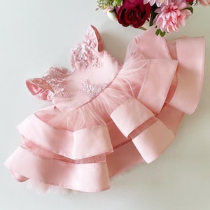 First Birthday Dress, Baby Girl dress Special Occasion, Birthday Dress Girls Blush Dress, Baby Girl Party Dress, 1st Birthday Dress
