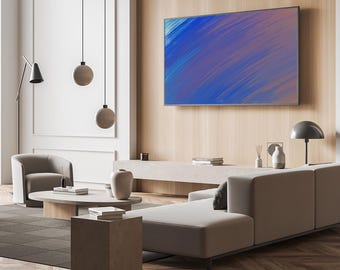 Ethereal Waves Art Print | Blue, Warm Tones (Digital)