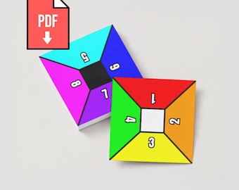 ESL Game Squares:  Colorful Number Card Game for Vocabulary, Grammar, and Classroom Activities