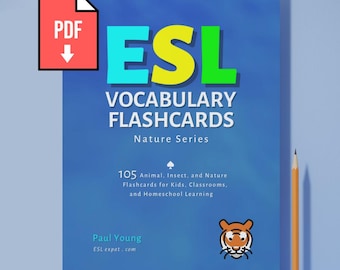 ESL Vocabulary Flashcards: Nature Series - Animals, Insects, Plants (PDF Download)