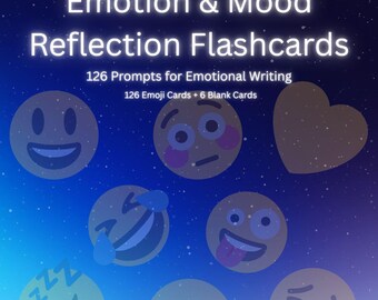 Emotions und Stimmungsreflexion Karteikarten - 126 druckbare Karteikarten für Elternschaft, Unterricht, Beratung, SEL, Schule und Selbstreflexion.
