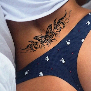 Waterproof Butterfly Temporary Tattoo: Waist/Chest Tattoo Sticker