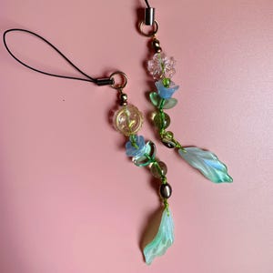 Leaf Glass Bead Keychain or Bag Charm | beaded keychain | beads | glass beads| gifts for her | phone charm |
