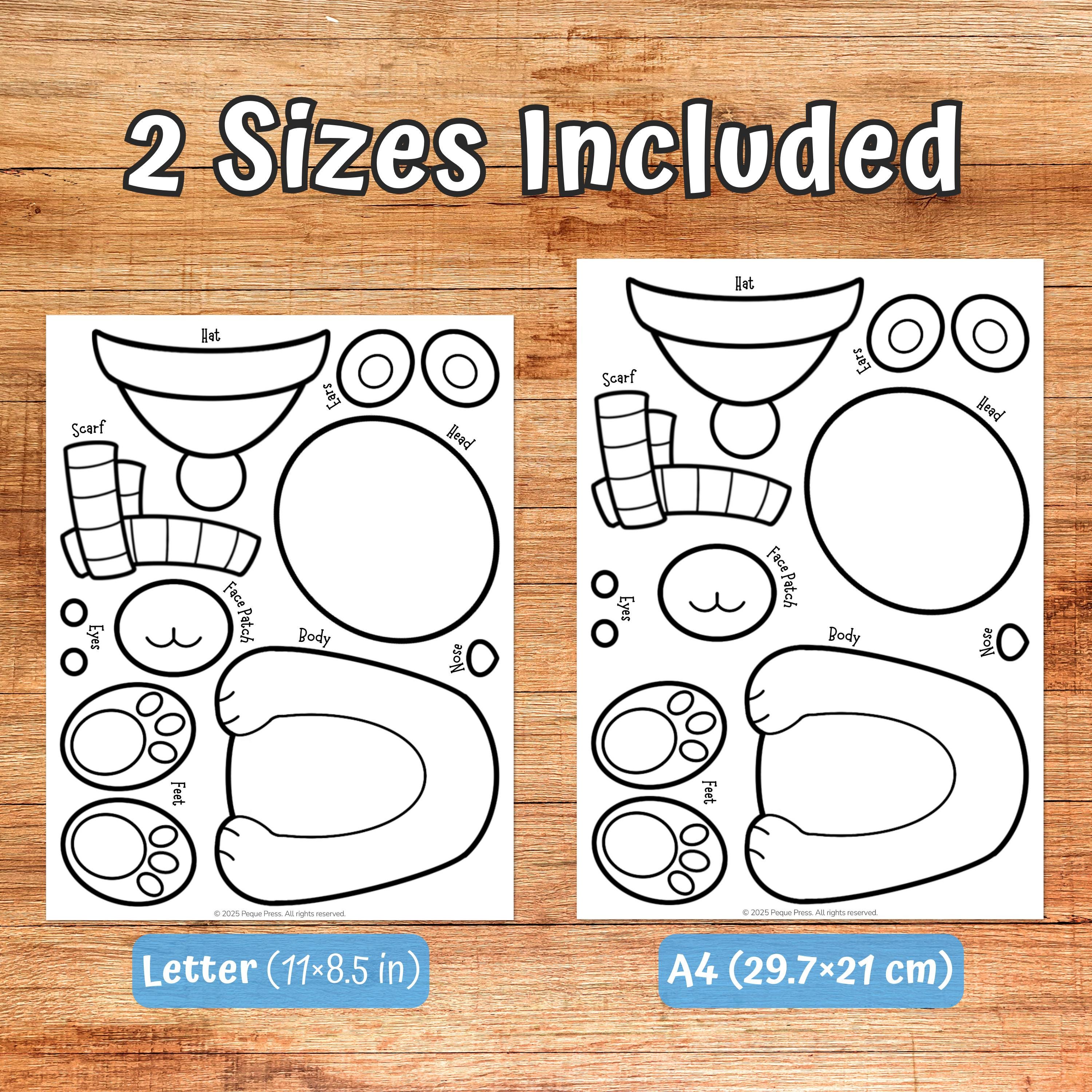 Polar Bear Cut & Glue Craft | Printable Color and Assemble Winter ...