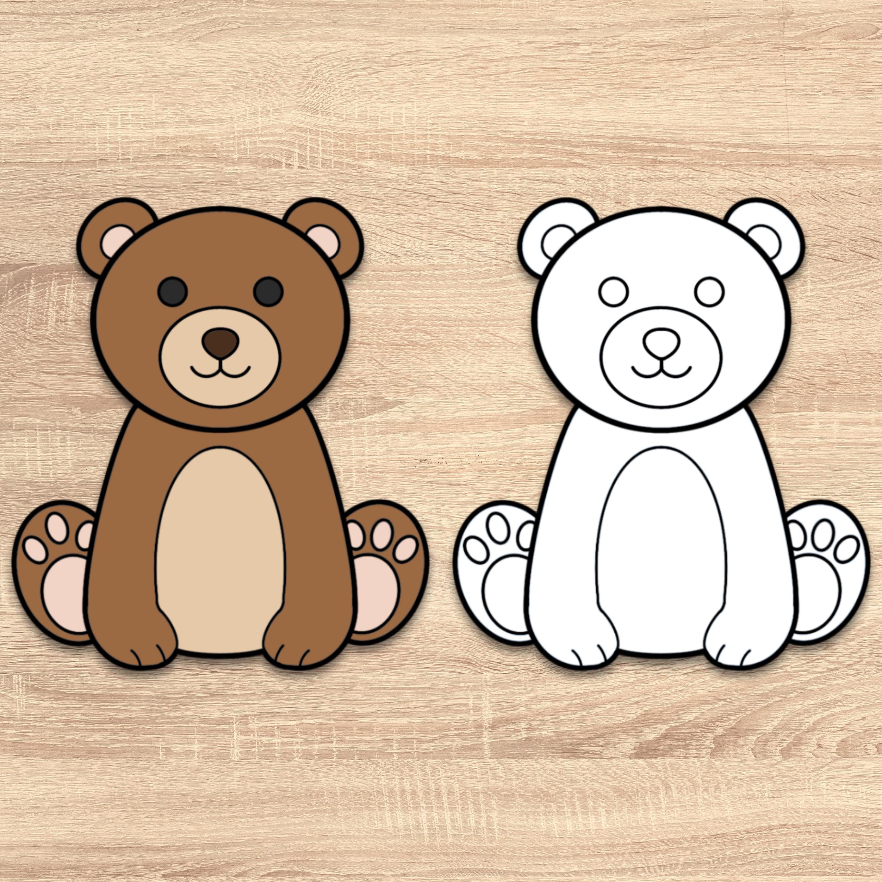 Bear Cut and Glue Craft | Printable Color & Assemble Animal Activity ...