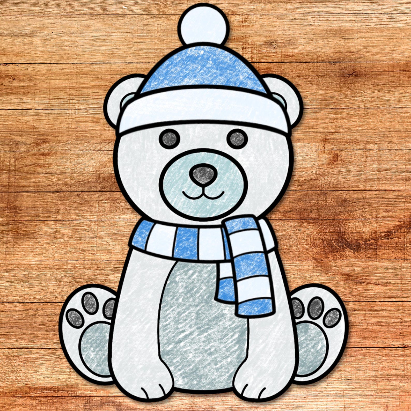 Polar Bear Cut & Glue Craft | Printable Color and Assemble Winter ...