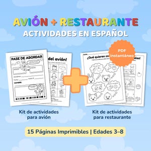 Restaurant Activity Kit for Kids | Spanish Printable Coloring, Tracing & Vocabulary Pages | Mealtime Activity PDF Ages 3–8