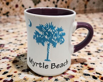 vintage 1990s myrtle beach south carolina stoneware coffee mug
