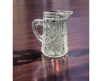 Vintage Anchor Hocking Clear Pressed Glass Creamer Handled Syrup Cup