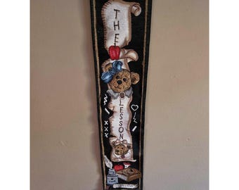 The Lesson Boyds Bears Wandbehang Tapisserie mit Holzstab
