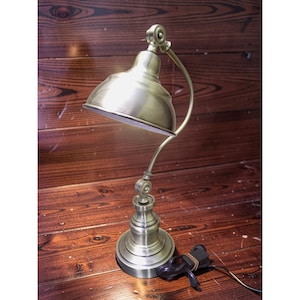new cal lighting without box brushed Aluminum multi adjustible 60 watt table lamp.