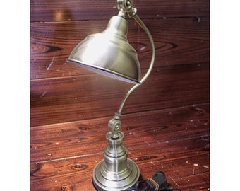 new cal lighting without box brushed Aluminum multi adjustible 60 watt table lamp.