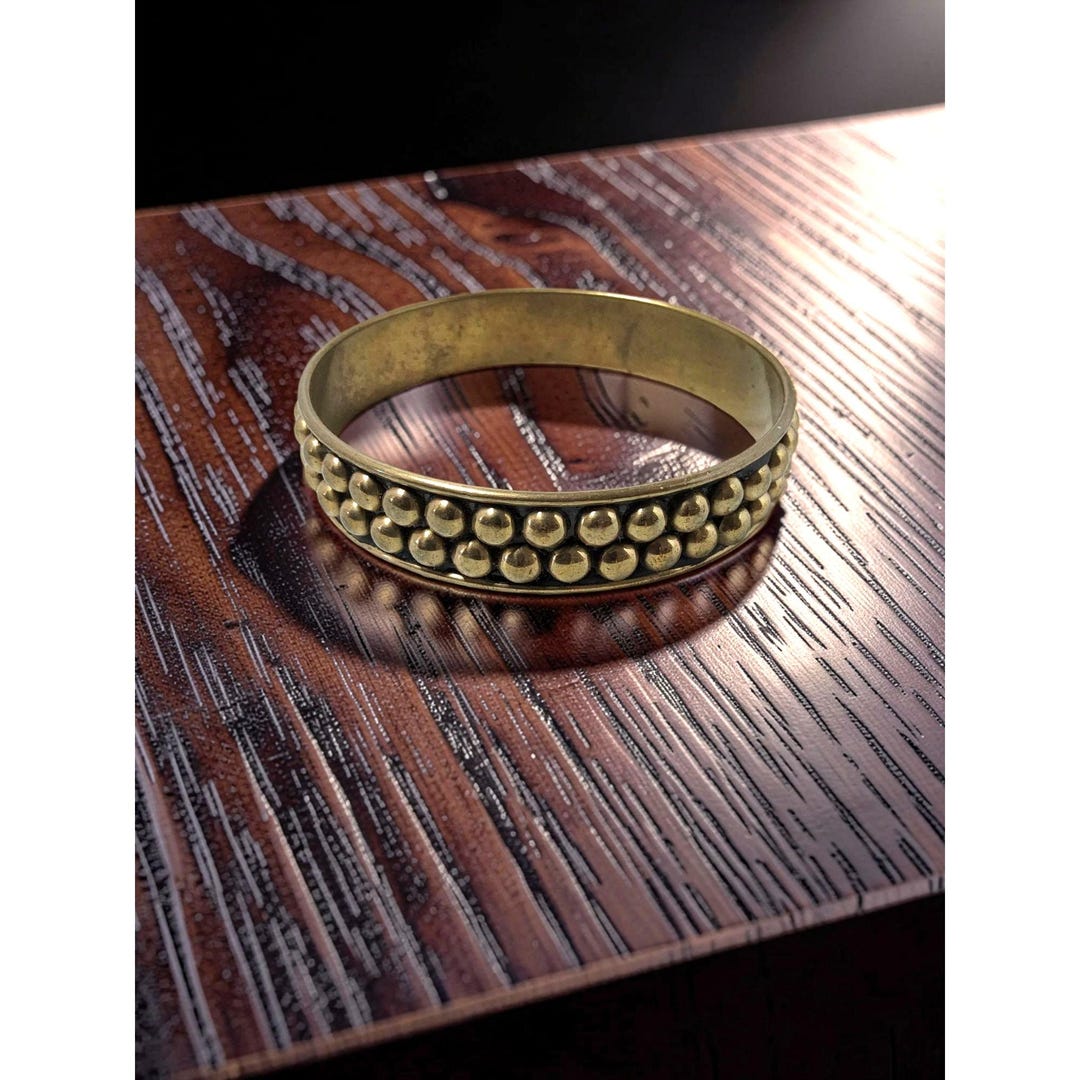 Vintage Bohemian Style Brass Raised Dots Bangle Gold Tone Bracelet. - Etsy