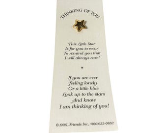 1996 Friends Inc.Thinking of You Gold Tone Star