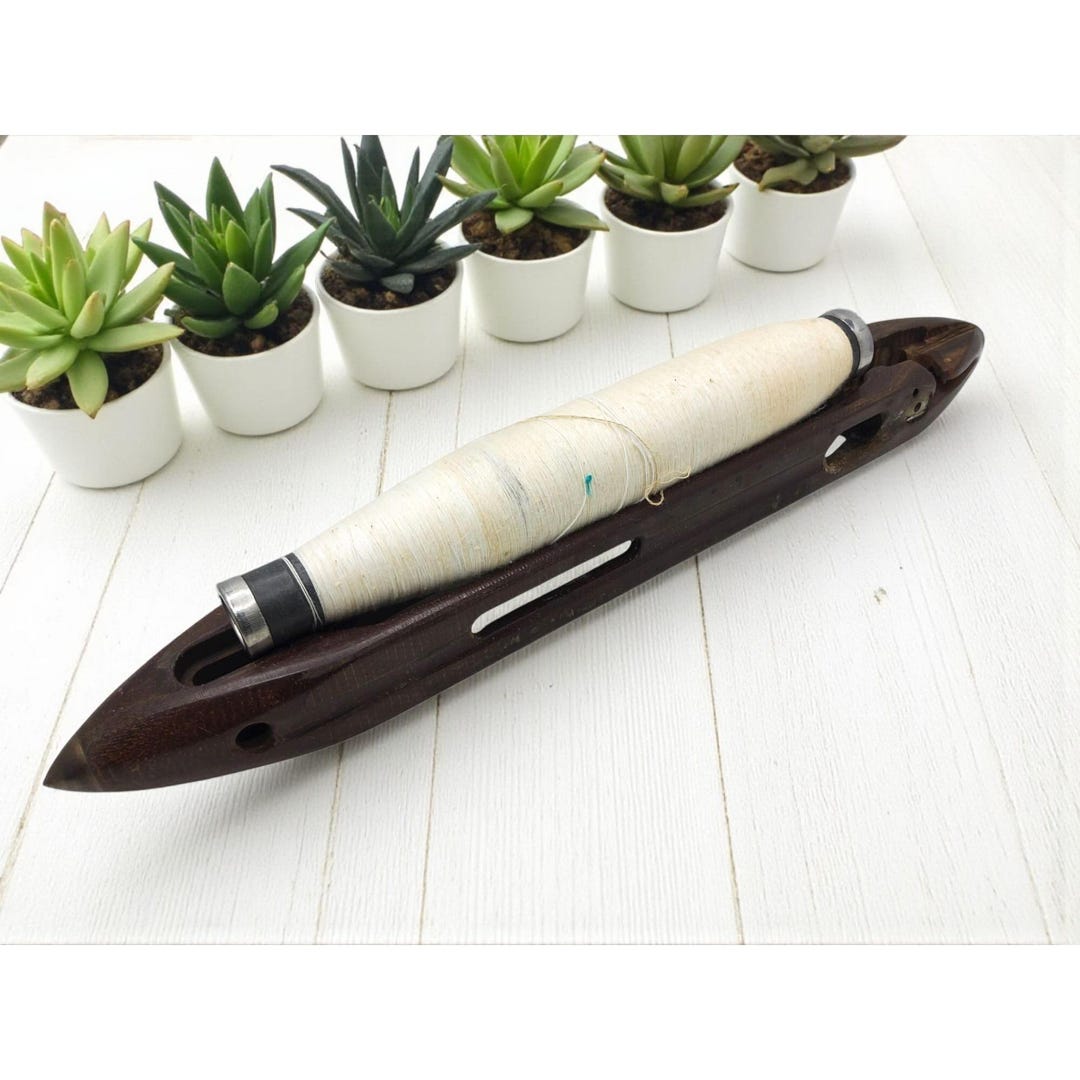 Metal Shuttle Antique Wooden Weaving Shuttle With Thread & Metal Tips Es 8671 - Etsy