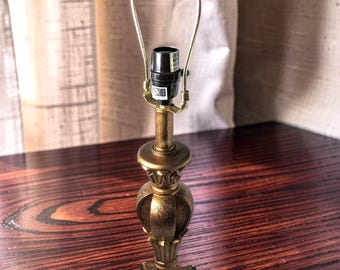 Vintage Bronze Color Antiqued Neoclassical Style Resin Table Lamp