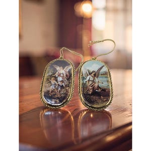 Vintage 1996 Bradeford Edition Safe from Harm,A Watchful Eye Christmas Ornaments