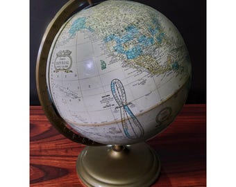 vintage 1980s crams imperial table top 12" world globe.