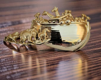 Vintage AJC Noahs Ark Gold,Silver Tone Brooch
