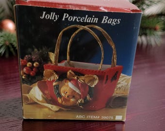 vintage abc distributing jolly porcelain bags gift bag figurine