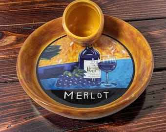 Vintage Sonoma Ambiance Collection Merlot Olive Oil Serving Tray 6"W x 1"H.