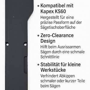 2 x wkładka Zero Clearance Black MDF 8 mm (kompatybilna z / do Festool Kapex KS60) | idealne dopasowanie!
