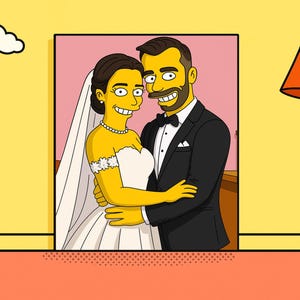 Custom Simpsons Portrait from Photo: Personalized Digital Cartoon Gift