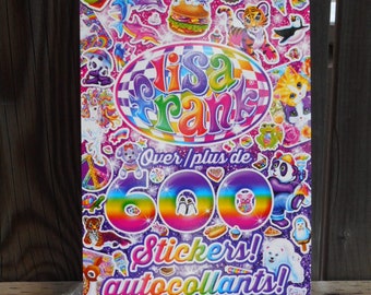 Lisa Frank Sticker Booklet. 5 Pages with Over 600 Stickers. 5 Sheets. Cats, Horses, Food, Lips, Unicorns, More. Big and Small.  2019 Edition