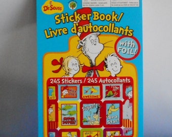 Dr. Seuss Sticker Booklet. 4 Pages. 245 Stickers. Perfect for Teachers. Encouraging. Big for Prizes and Small for Planers. 2020. Greenbrier.