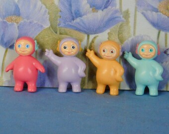 Vintage Bubbly Chubbies Lot. Rare Complete Set. All 4. Made by SOMA. Discontinued in 1999.  2" ( 5 cm ) Tall. Cake Toppers. Pre Loved.