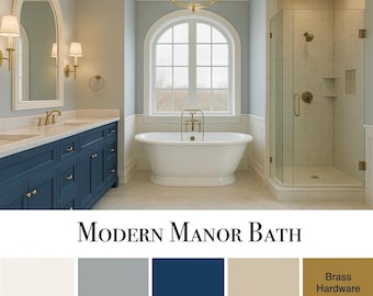 MODERN MANOR BATH Sherwin Williams Paint Palette, ** Professionelle virtuelle und persönliche Innenausstattungsservices werden separat angeboten **