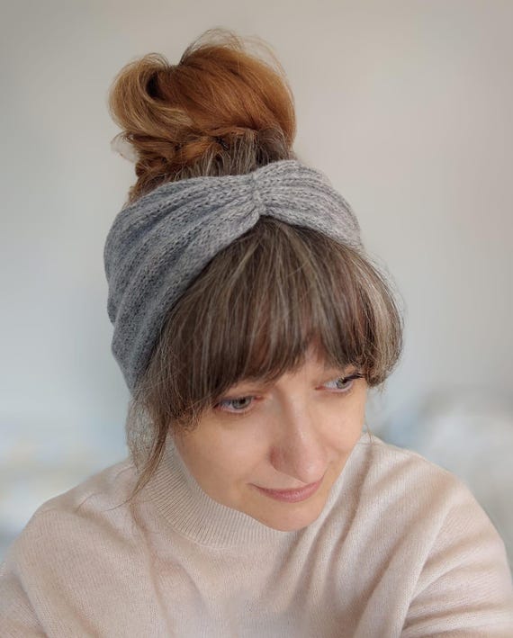 Hand Knitted Merino Headband, Airy Wool Earwarmer | Heather 