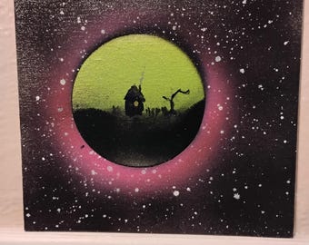 Space Portal- Sci-fi Spray Paint Art on Canvas