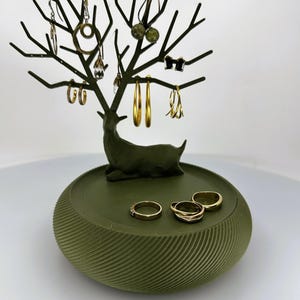 Jewelry Tree Stand | Deer Shaped Ring Earring Necklace Holder | Modern Jewelry Organizer for Women