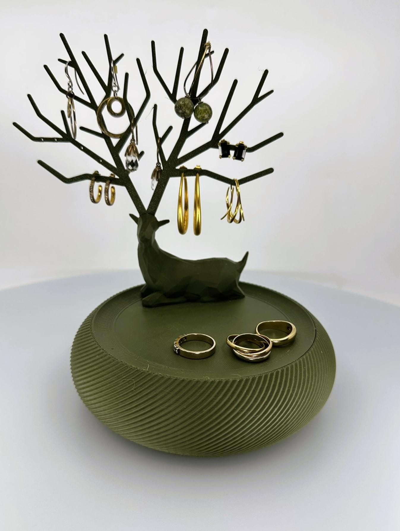 Portagioielli, portagioie con albero di corna, collana, bracciale