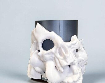 Portalápices con calavera gótica: organizador de escritorio impreso en 3D