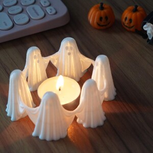 Spooky Halloween Ghost Tealight Holder: Haunted Home Decor