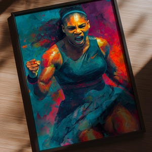 Serena Williams Poster, Tennis Wall Art, Grand Slam Champion Print, Sports Legend Artwork, Man Cave & Game Room Decor, Tennis Fan Gift Idea