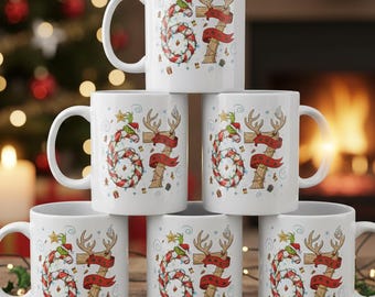 Christmas Coffee mugs with Six Seven Design - Xmas and Thanks giving  Gift For Family